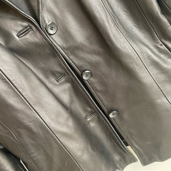 Siena Studio Classic Black Leather Jacket Size 14 - Picture 3 of 6
